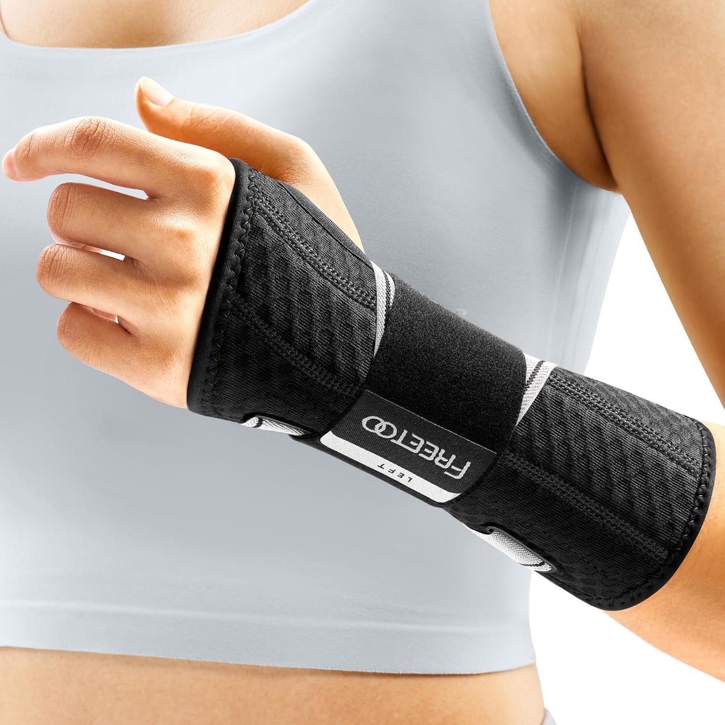 FREETOO Carpal Tunnel Wrist Brace Night Support for Pain Relief and Arthritis