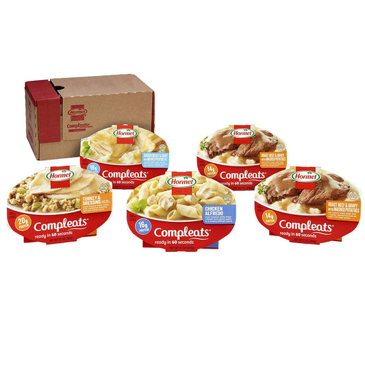 Hormel Compleats Protein Variety Pack (Pack of 5) - Ready-to-Eat Microwave Meals for Lunch or Dinner