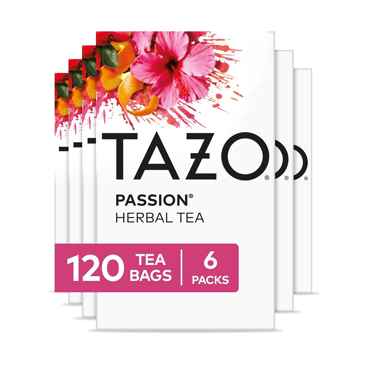TAZO Passion Herbal Tea Bags 120-Count Caffeine-Free Tropical Blend