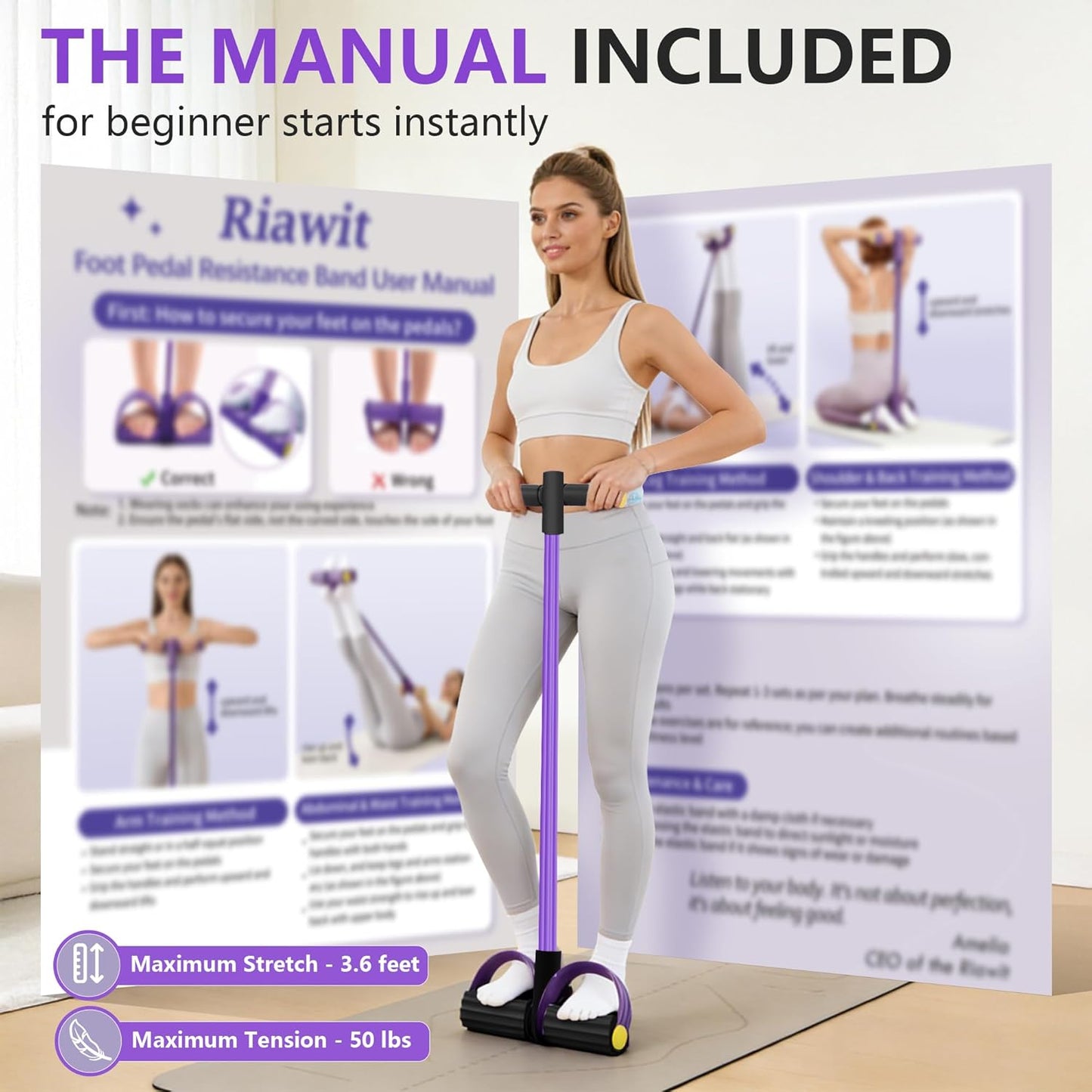 Pedal Resistance Bands with Handles for Full-Body Workout