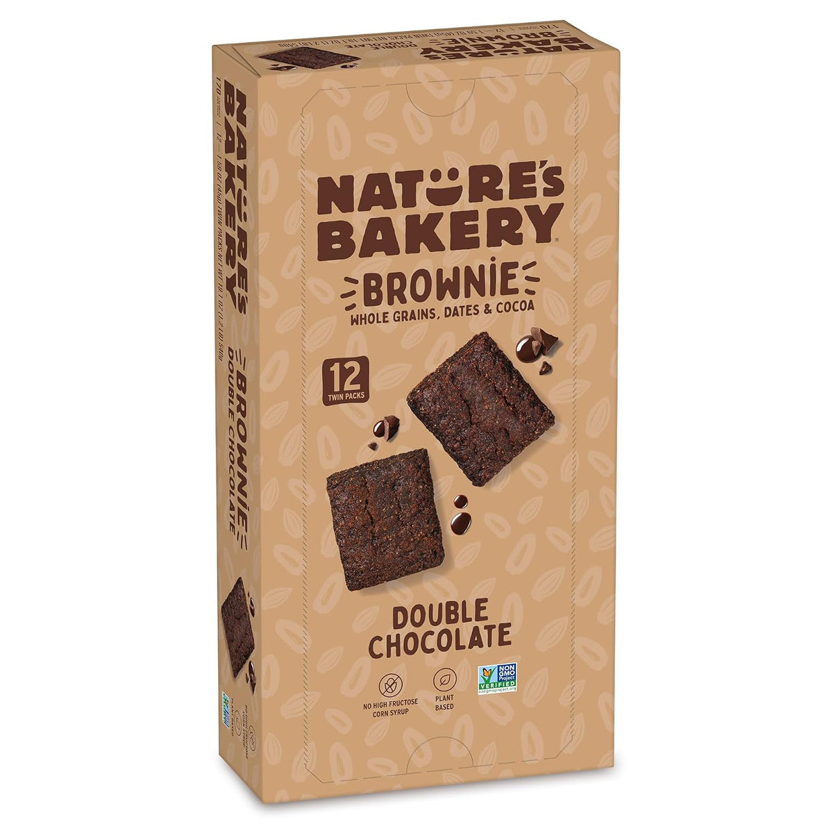 Nature's Bakery Double Chocolate Brownie Bars, Whole Grains, Dates, and Cocoa, Plant Based, Dairy-Free Snack Bars