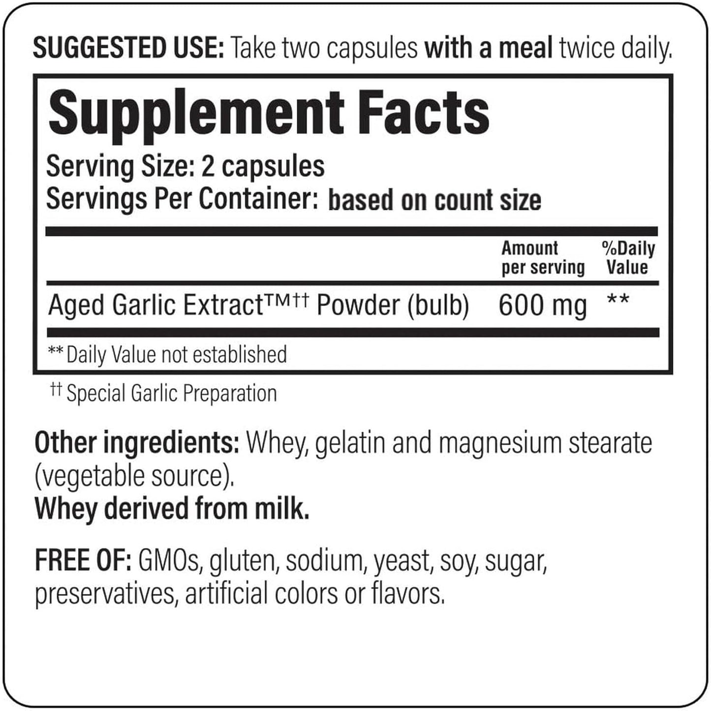 Kyolic Aged Garlic Extract Formula 100, Cardiovascular Health*, 300 Capsules.