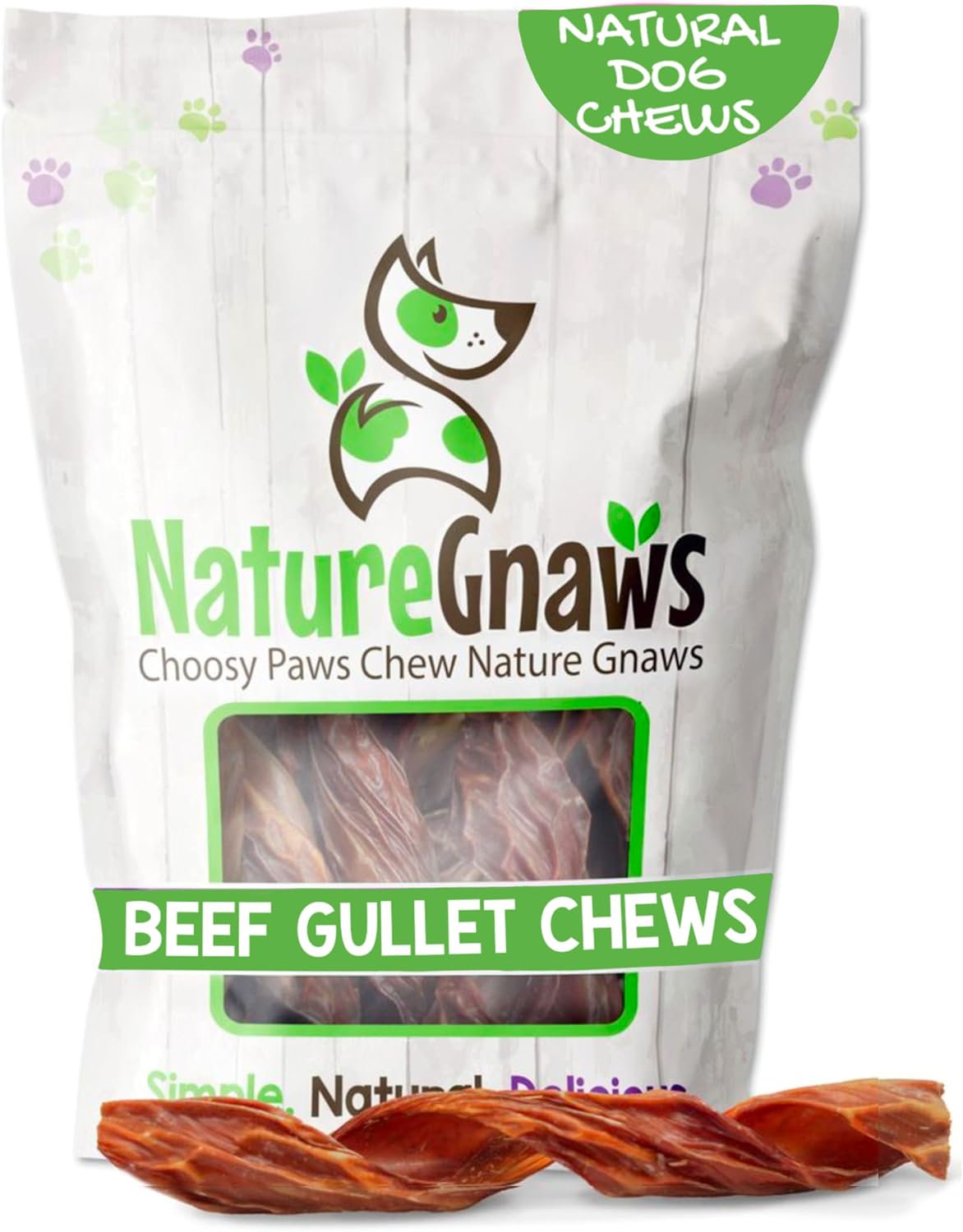 Beef Gullet Springs for Dogs 7-8 inches, 6 Count, Rawhide Free