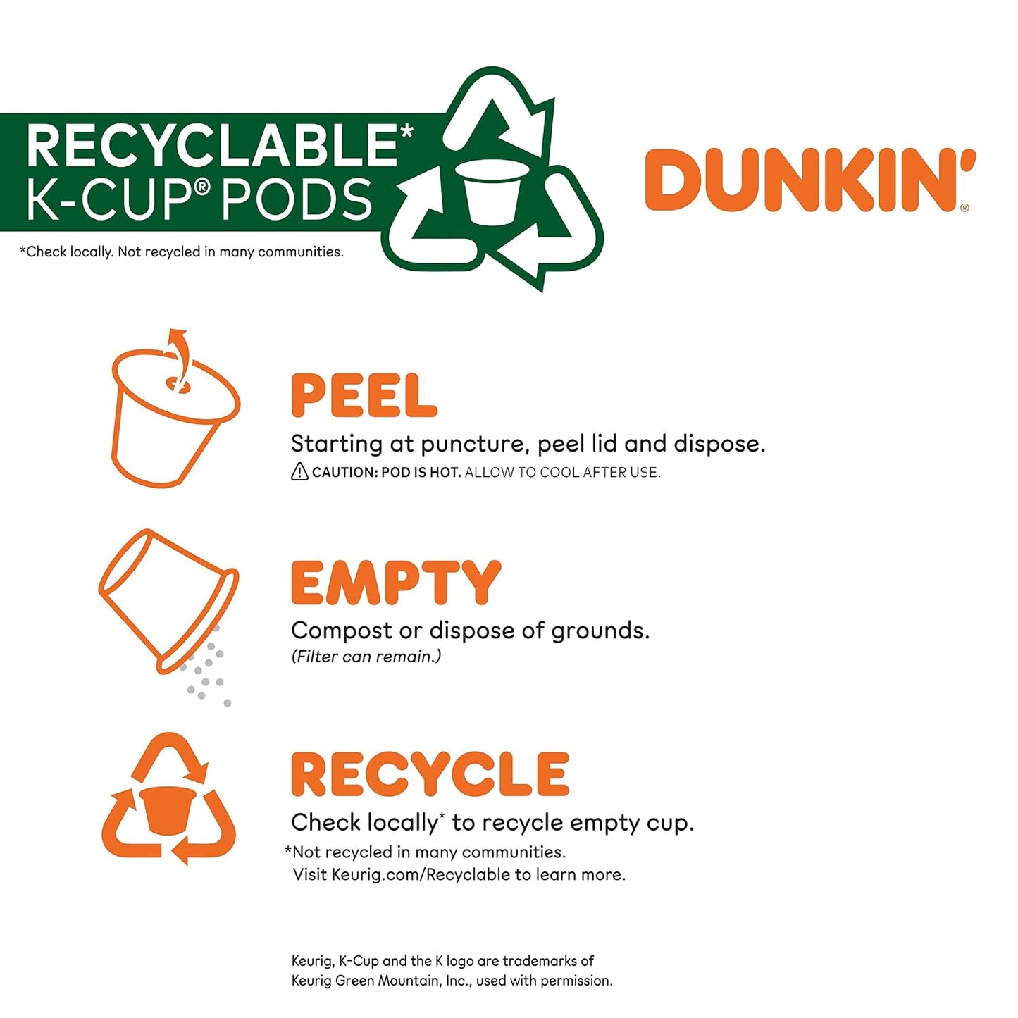 Dunkin' French Vanilla Artificially Flavored Coffee K-Cup Pods, 10 Count Boxes, Pack of 6