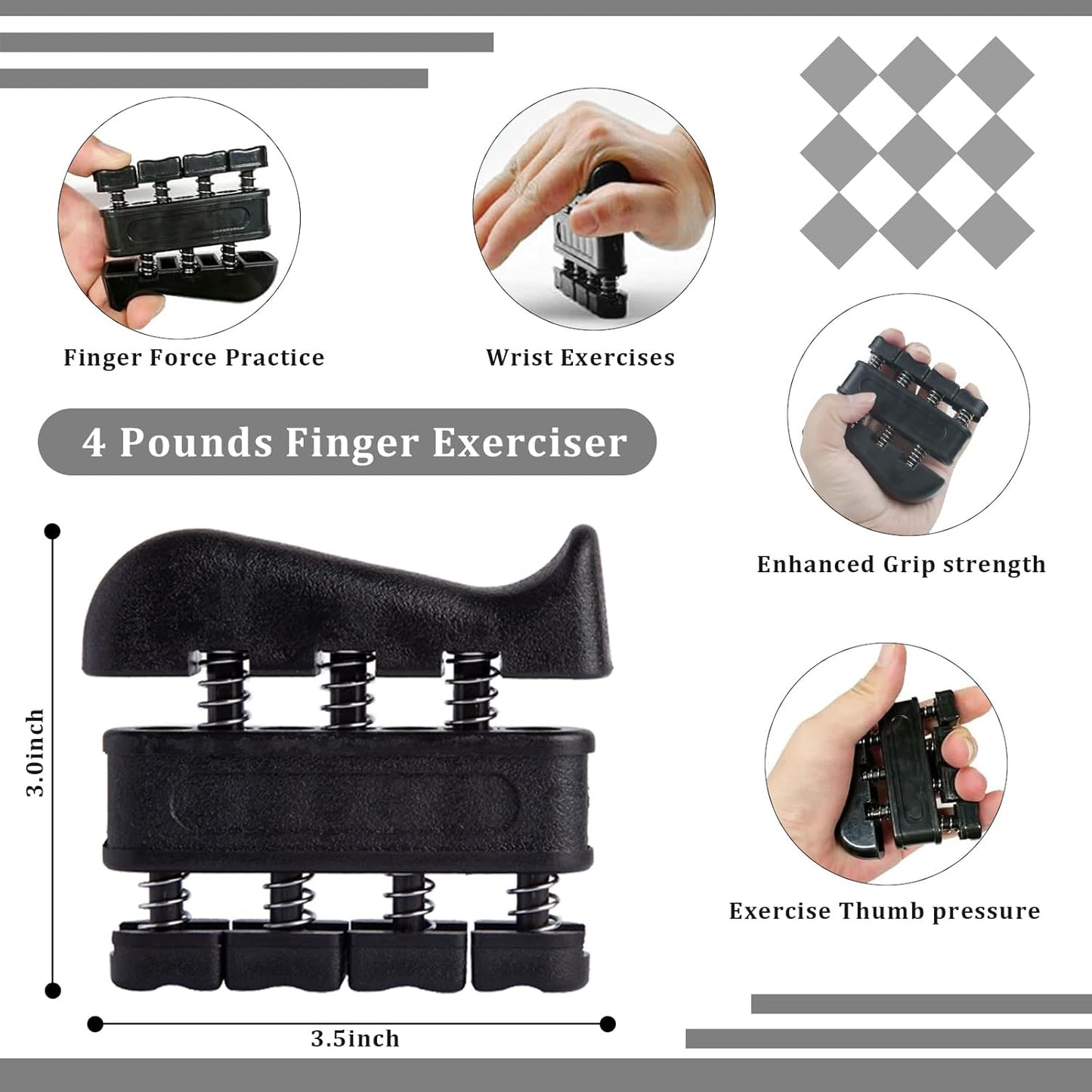 Grip Trainer Set: Forearm Strengtheners, Finger Trainers, Counting Grips, Balls (5-Pack)