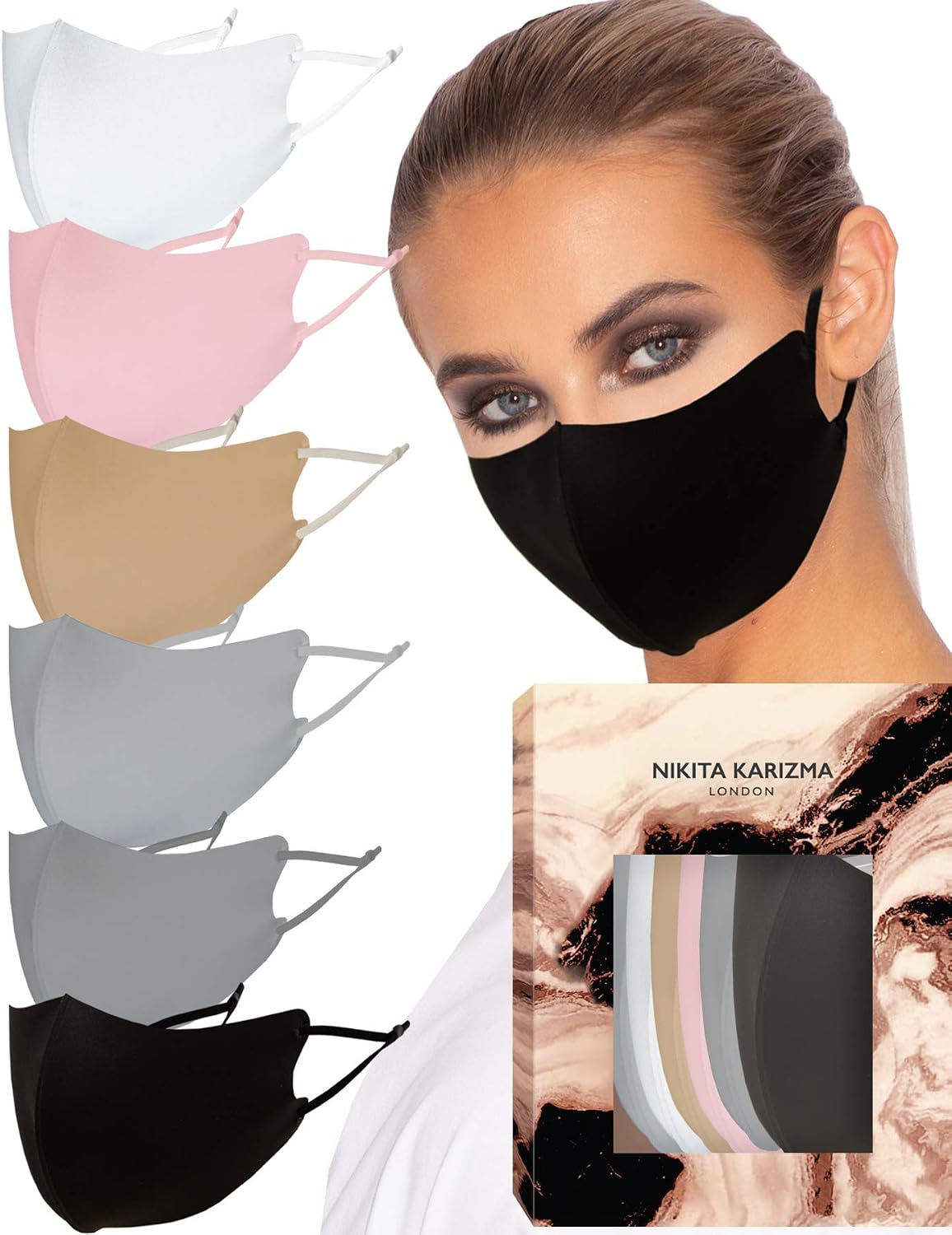 KARIZMA Face Wardrobe Cloth Face Mask, 6 Soft Masks, Washable Fabric, Adjustable Ear Loops, Earth Shades Pack