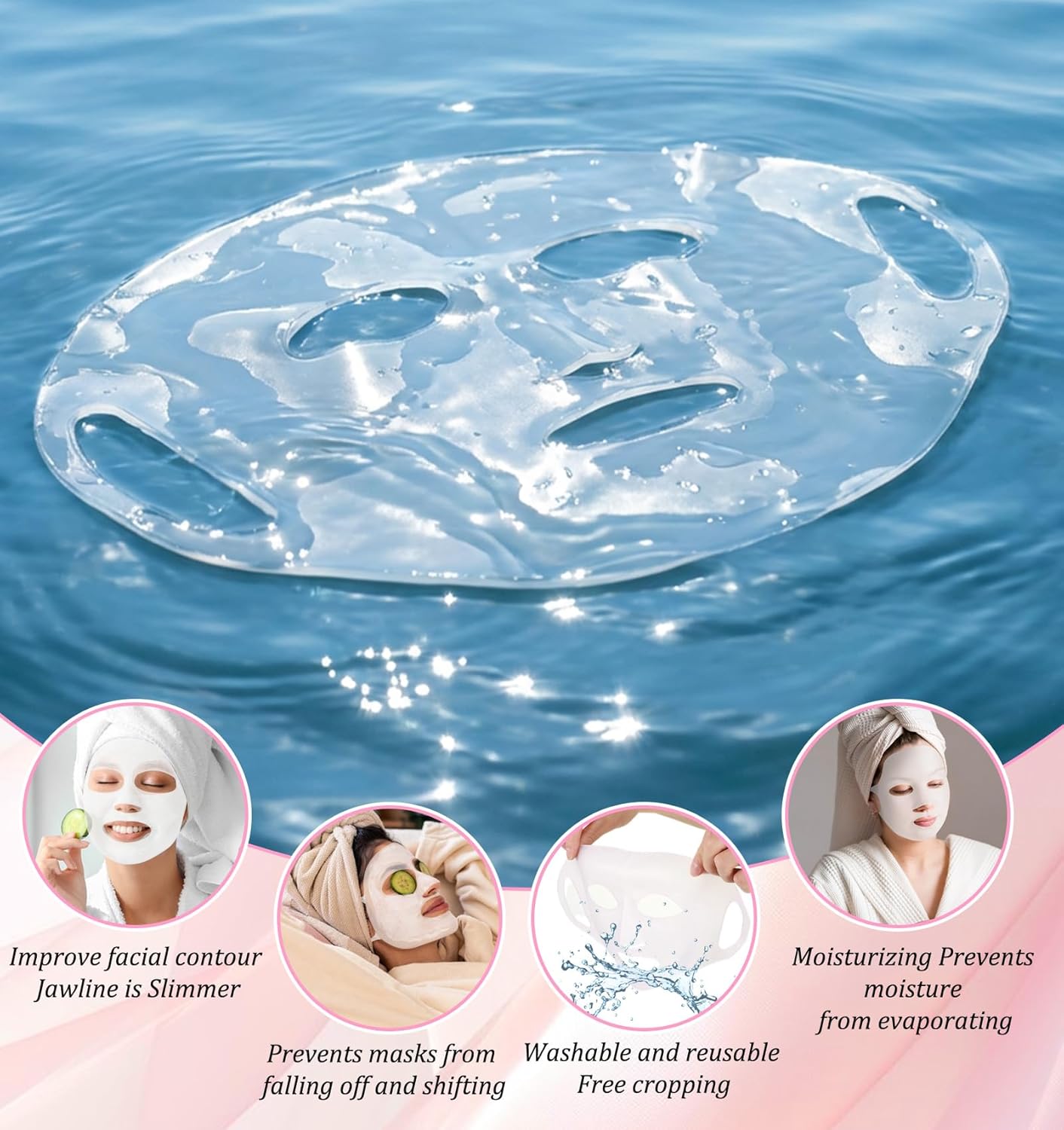 Silicone Facemask Holder Reusable Set of 3 for Sheet Masks Skincare Beauty Tool