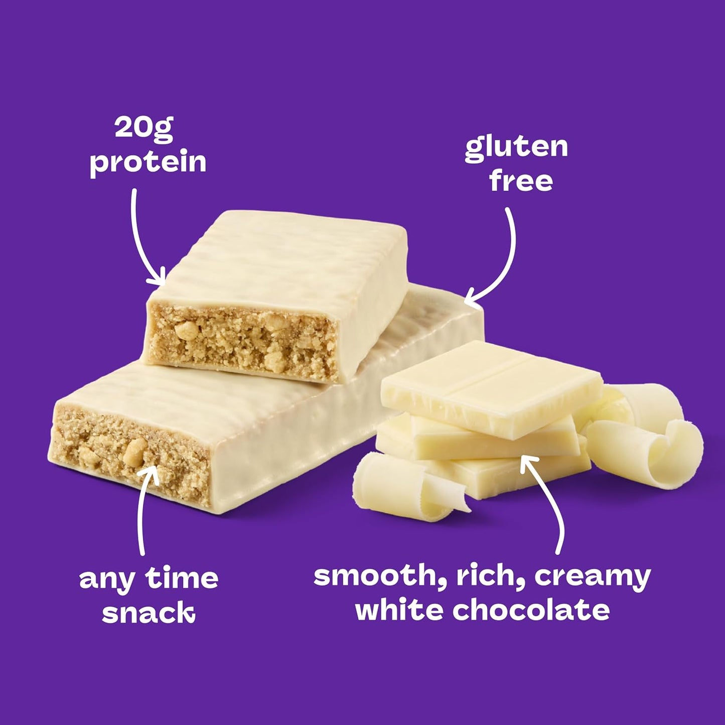 think! Protein Bars, High Protein Snacks, Gluten Free, Kosher Friendly, White Chocolate, Nutrition Bars, 2.1 Oz per Bar, 10 Count (Packaging May Vary)