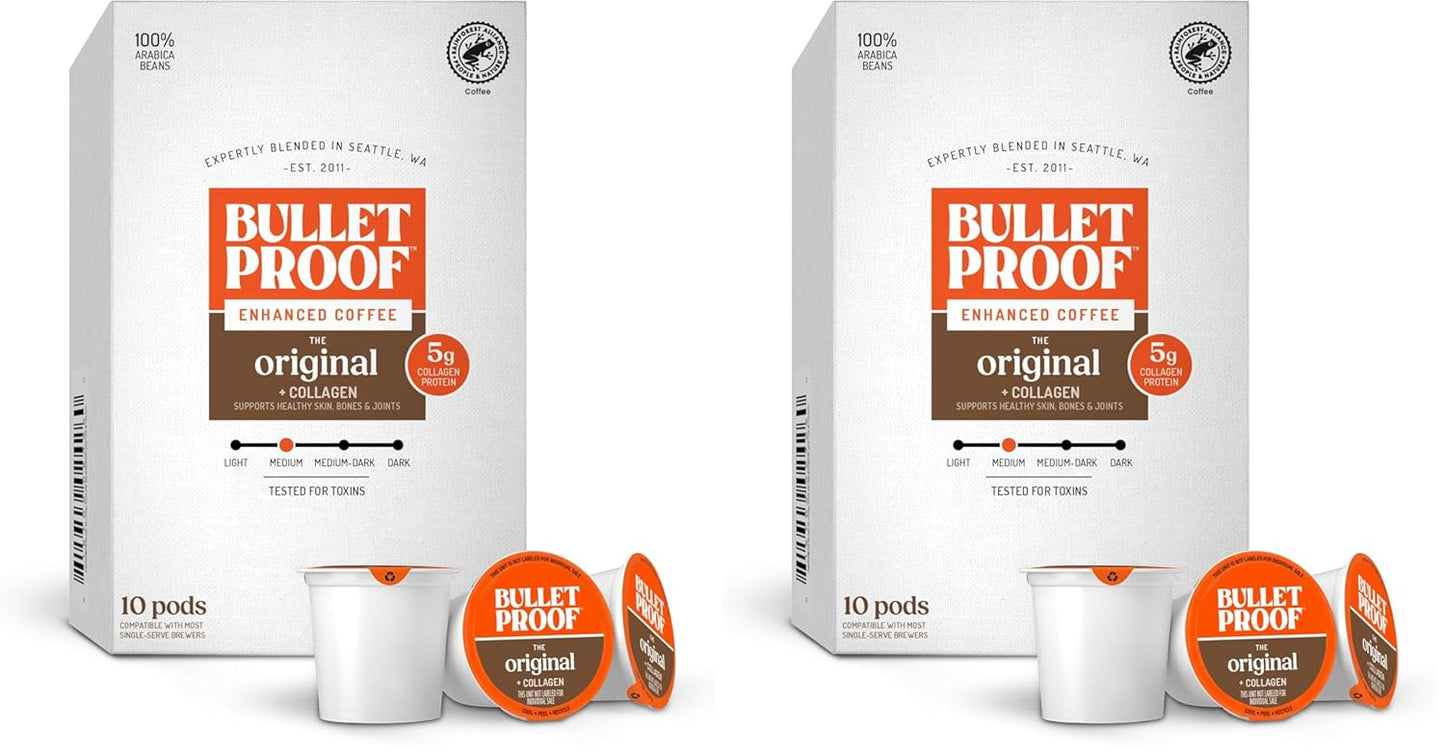 Bulletproof High Achiever Single-Serve Coffee Pods, 24 Count, Medium-Dark Roast