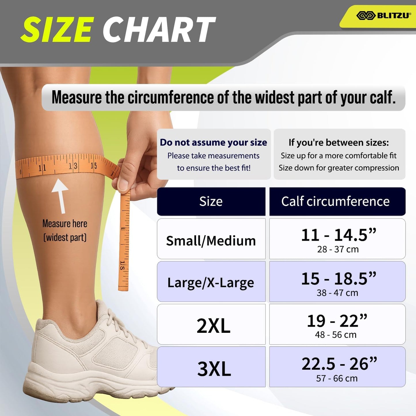 BLITZU Calf Compression Sleeve for Runners and Athletes