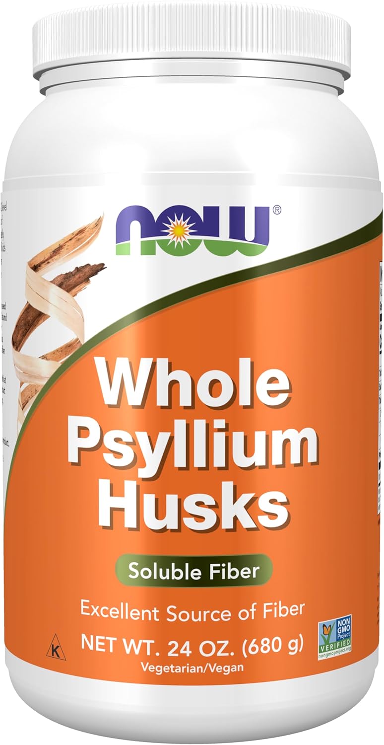 NOW Foods Supplements, Whole Psyllium Husks, Non-GMO Project Verified, Soluble Fiber, 16-Ounce