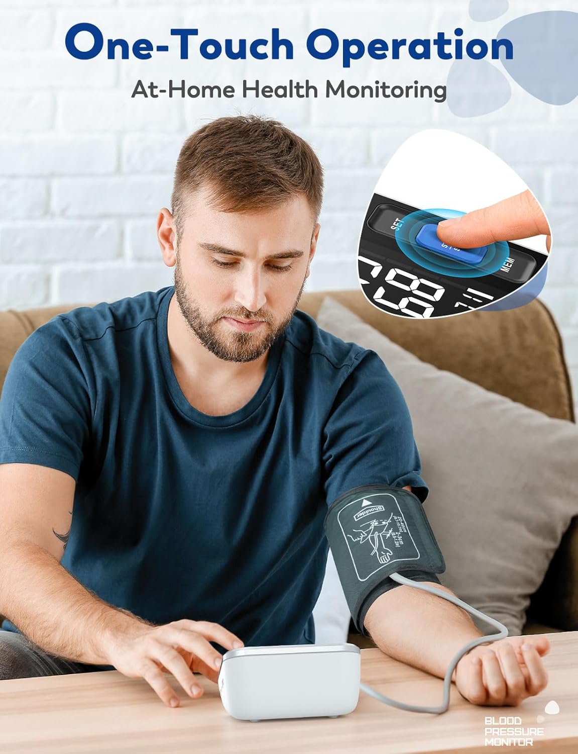 Blood Pressure Monitor Upper Arm, Accurate Cuff 8.7-15.7, Large Backlight Display, 2 Users, 240 Sets Memory, HR Detection