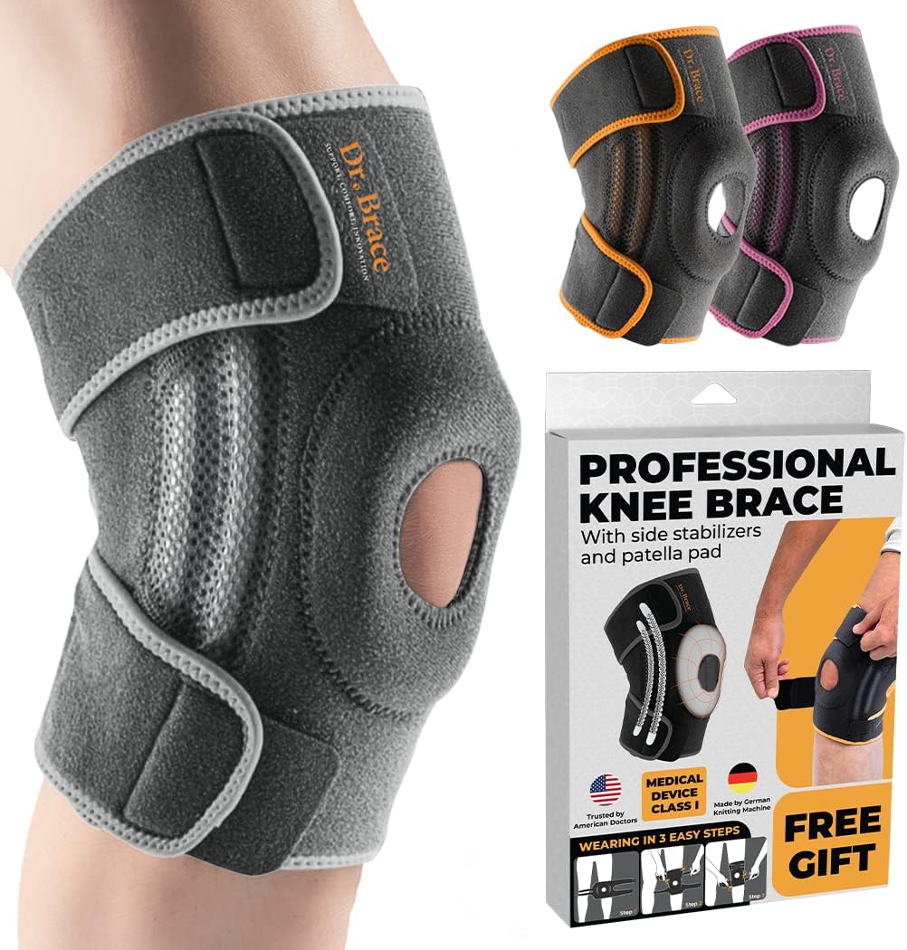 DR. BRACE ELITE Knee Brace with Side Stabilizers for Maximum Support