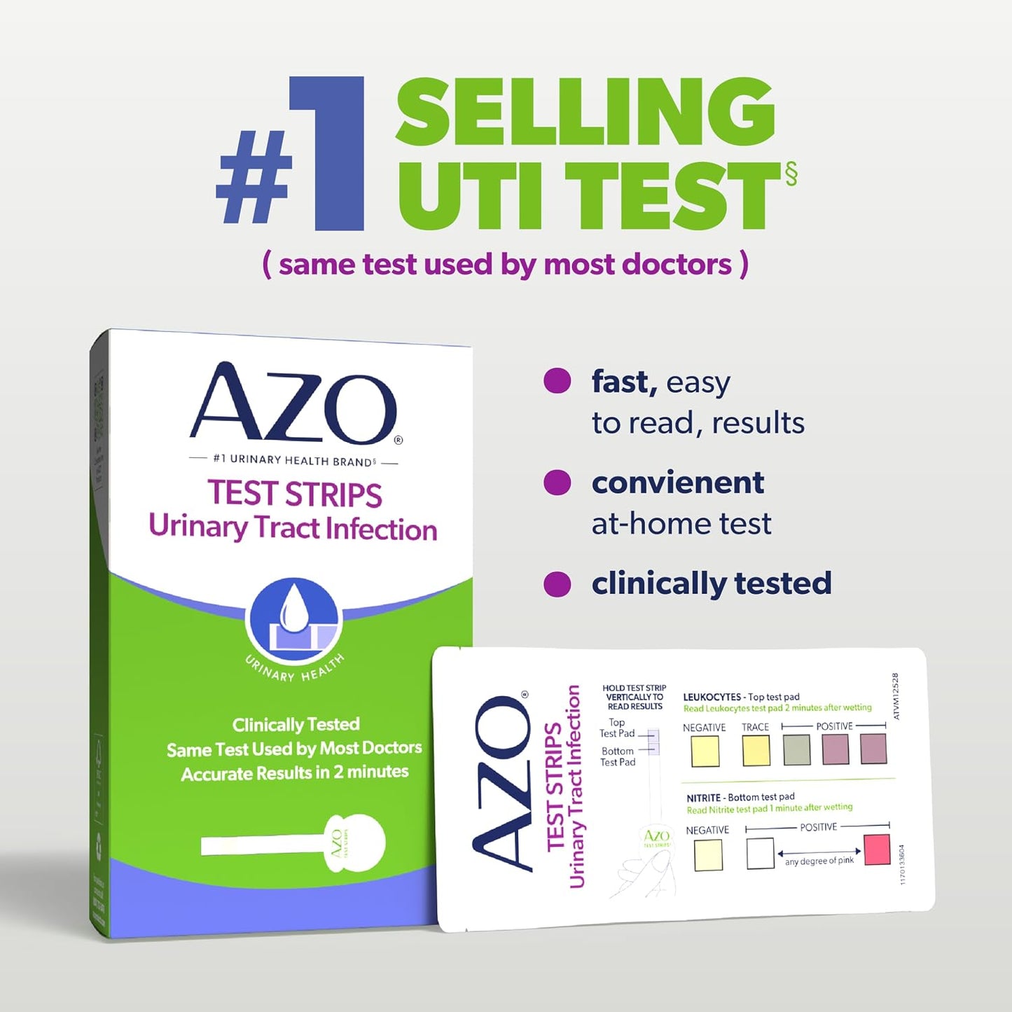 AZO Urinary Tract Infection Test Strips, 3 Count, Clinically Tested, Accurate Results