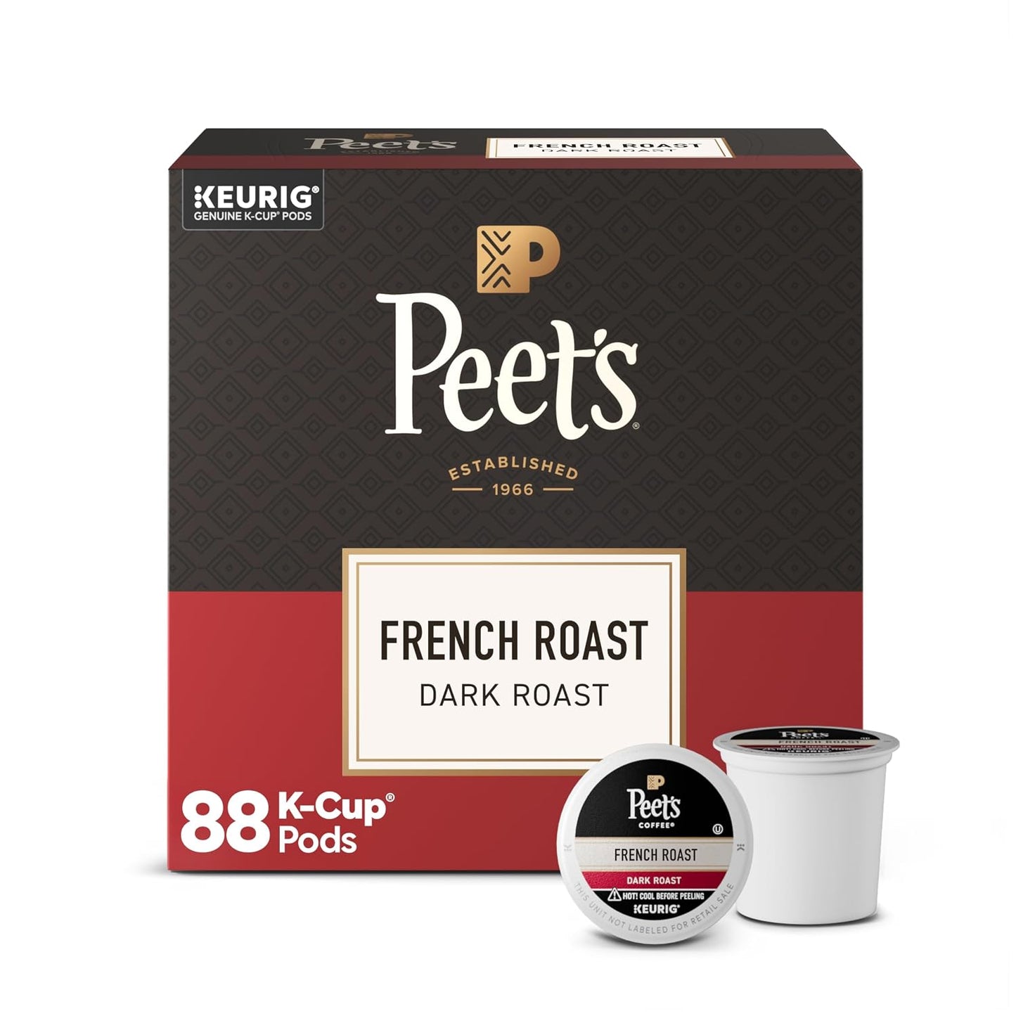 Peet's Coffee Dark Roast Keurig K-Cup Pods 100% Arabica Coffee 75 Count