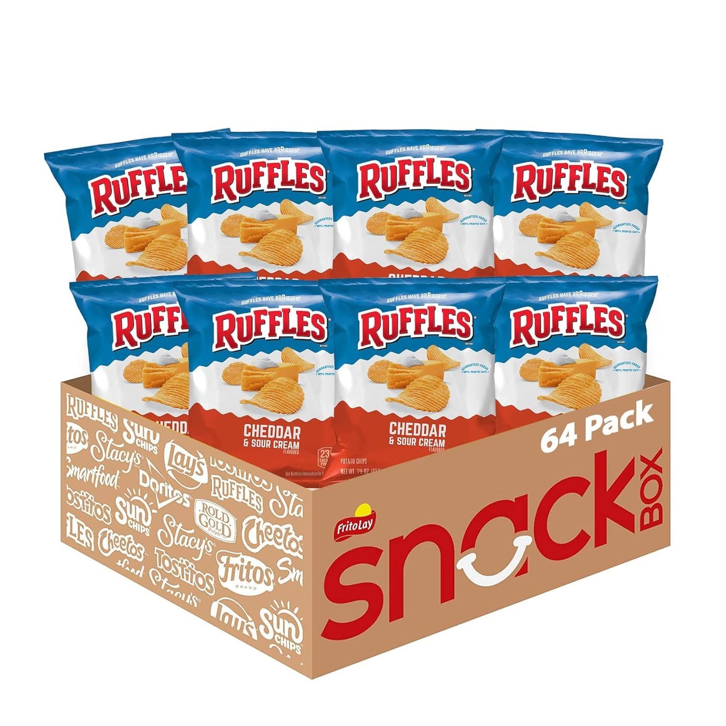 Ruffles Potato Chips Variety Pack, 40 Count, Assorted Flavors