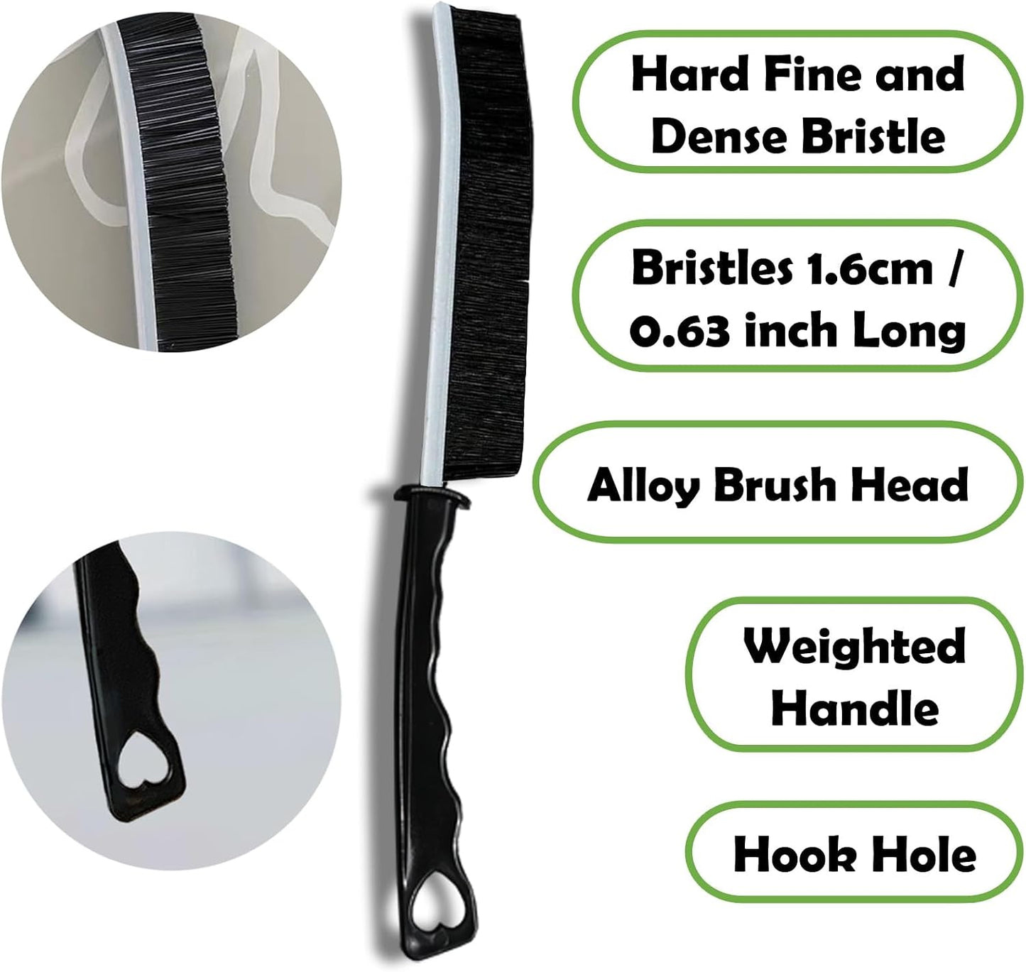 Betanull Grout Brush, Crevice Cleaning Brush Set, Stiff Bristle Scrub Brush | Ideal for bathroom cleaning supplies, tile, shower corners and small spaces. Nylon brushes for cleaning grout effectively