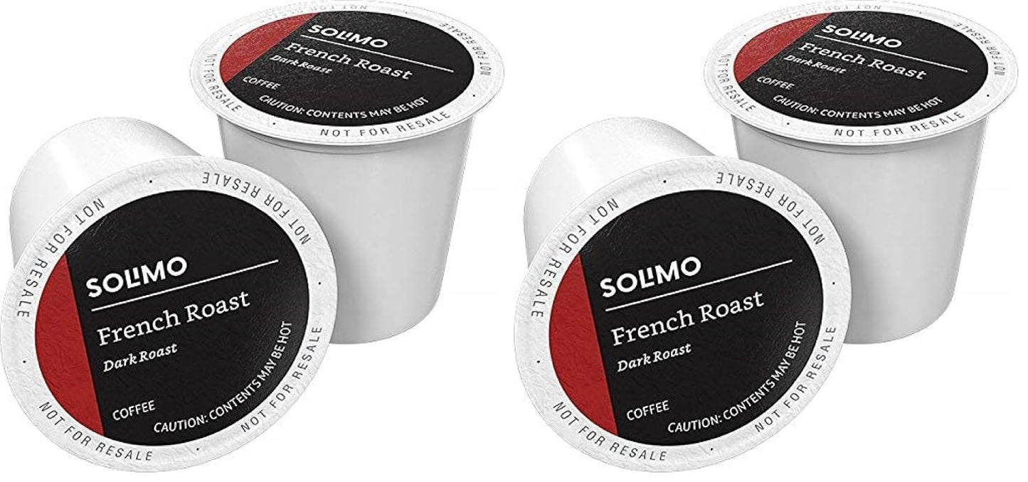 Amazon Solimo Dark Roast Coffee Pods, French Roast, 100 Count, Compatible with Keurig 2.0 K-Cup Brewers