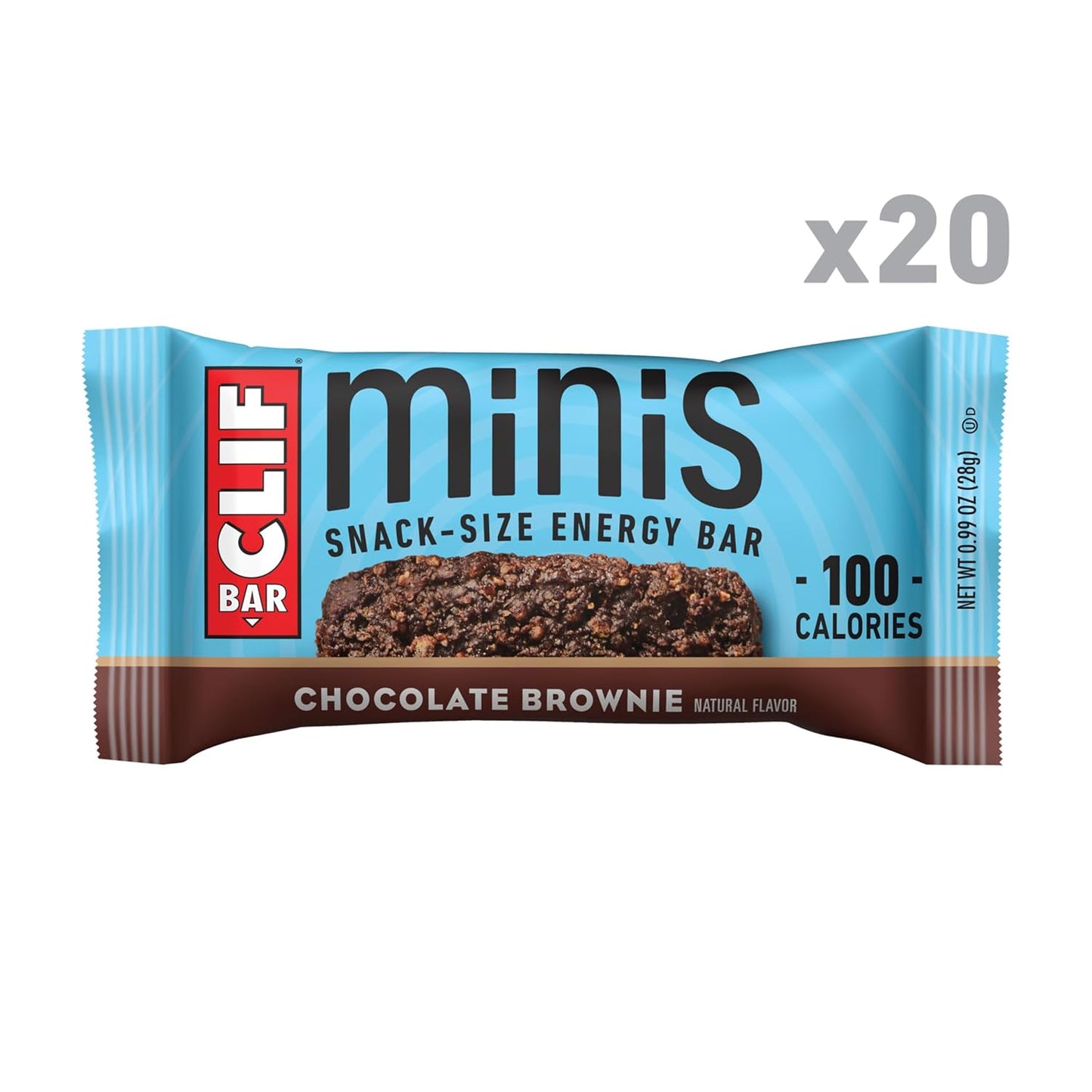 CLIF BAR Minis - Chocolate Brownie Flavor - 20 Pack