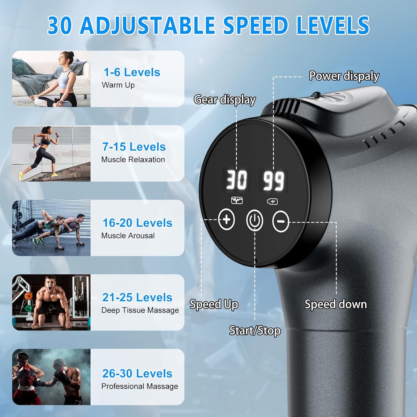 APHERMA Massage Gun, 30 Speed Levels, 9 Heads, Deep Tissue