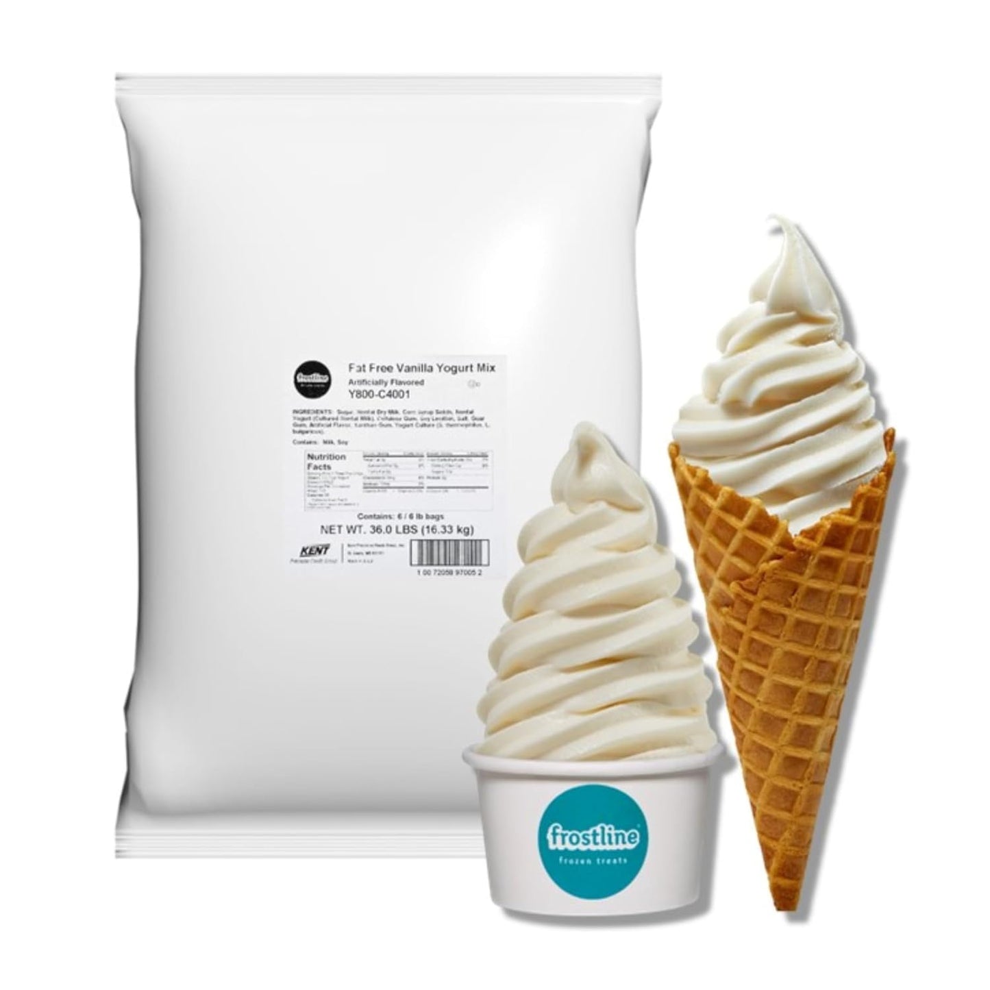 Frostline Chocolate Soft Serve Ice Cream Mix, Lactose & Gluten Free - Just Add Water, Dairy, or Dairy Free Alternative, Use with Blender, Countertop Ice Cream Maker, Soft Serve Machine - 6 lb Bag