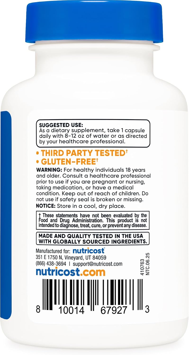 Nutricost KSM-66 Ashwagandha Root Extract 600mg, 60 Veggie Caps - 5% Withanolides - with BioPerine - Full-Spectrum Root Extract