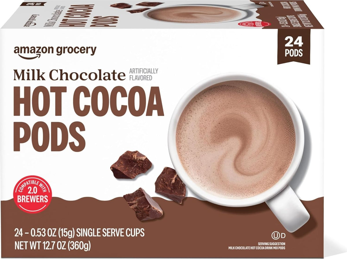 Happy Belly Hot Cocoa Pods, Milk Chocolate, 24 Count