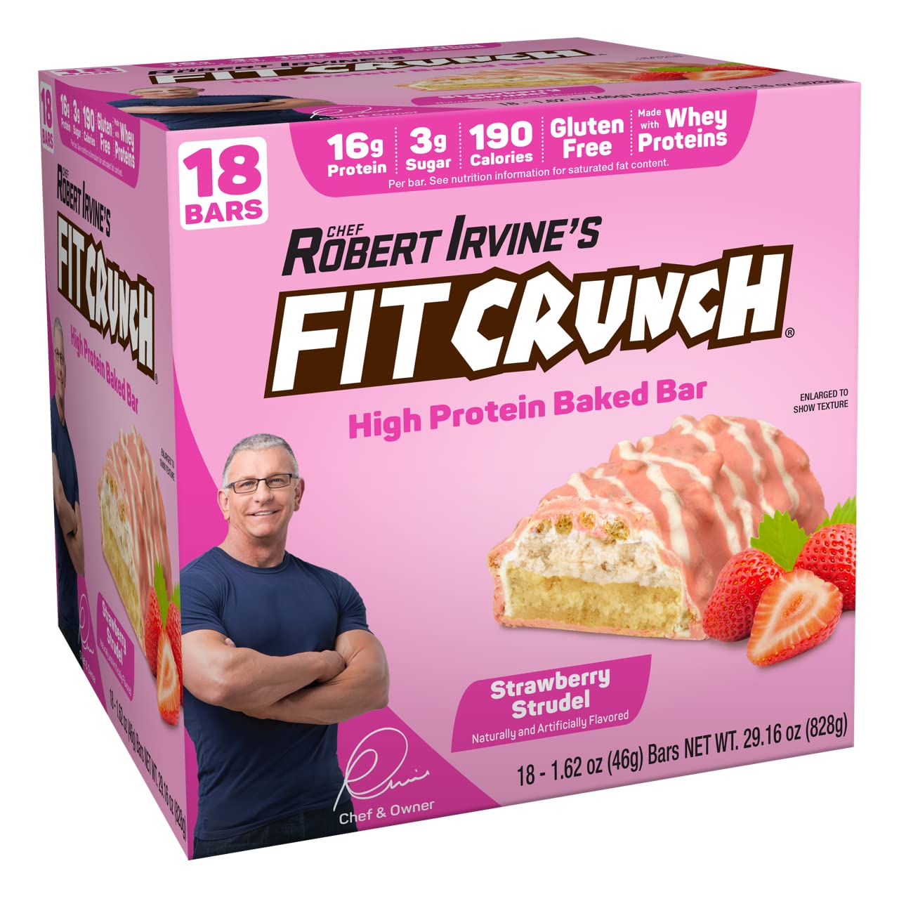 FITCRUNCH Snack Size Protein Bars, 6-Layer Baked, 18 Bars, Mint Chocolate Chip