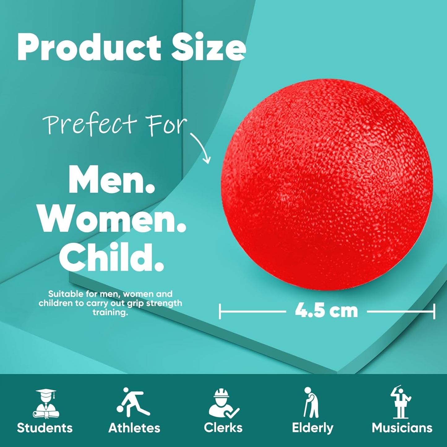 HiKeep Stress Relief Balls - 6 Pack Hand Exercisers for Strength Training, Grip Therapy