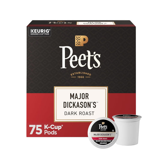Peet's Coffee Dark Roast Keurig K-Cup Pods 100% Arabica Coffee 75 Count