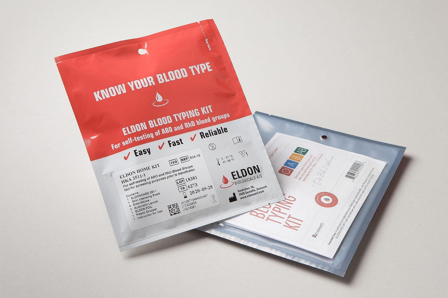 Eldoncard INC Blood Type Test Kit - Find Your A, B, O, AB & RH Blood Type