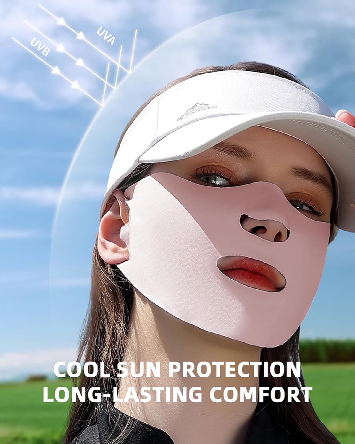 UPF50+ UV Face Mask for Women - Breathable and Washable Sun Protection