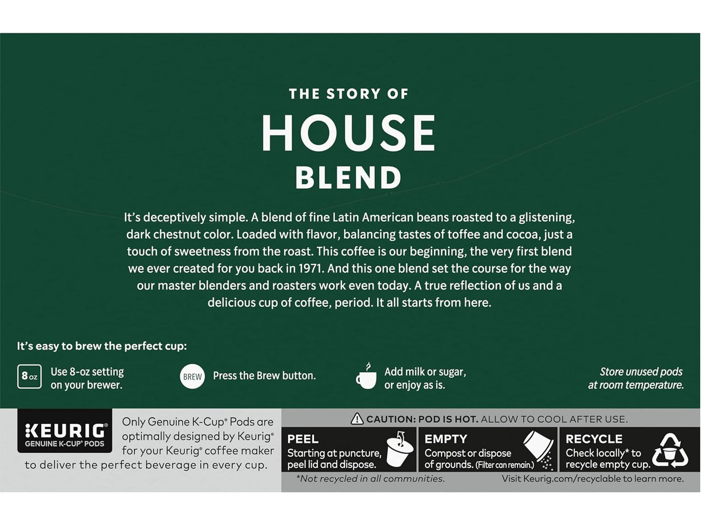 Starbucks House Blend Coffee K-Cup Pods, medium roast Arabica coffee, 10-count, 2-box pack