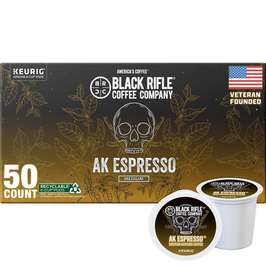Black Rifle Coffee Company AK Espresso, 50 Count, Medium Roast K Cups