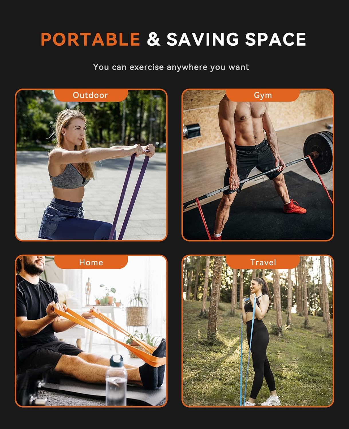 SUNPOW Pull Up Assistance Bands, Set of 5 Heavy Duty Resistance Bands