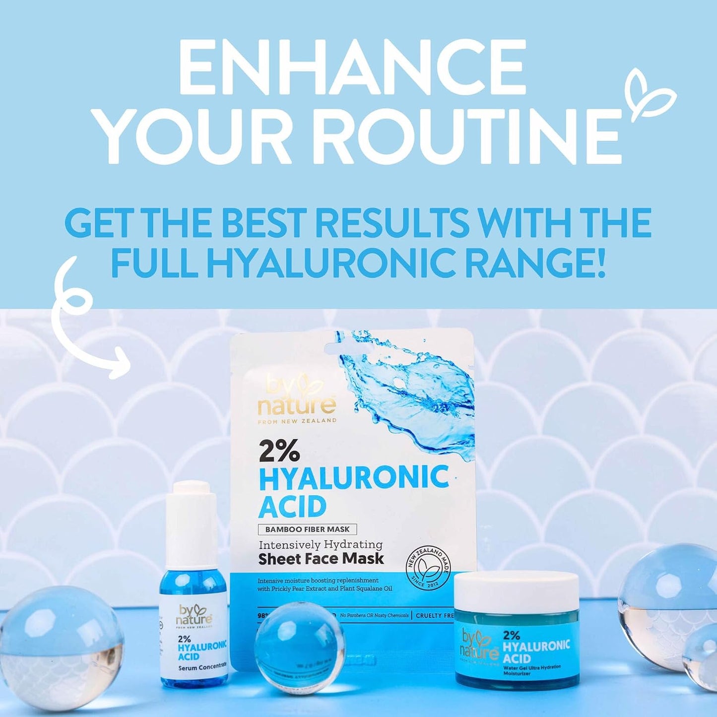 By Nature 2% Hyaluronic Acid Sheet Face Mask for Dry Skin