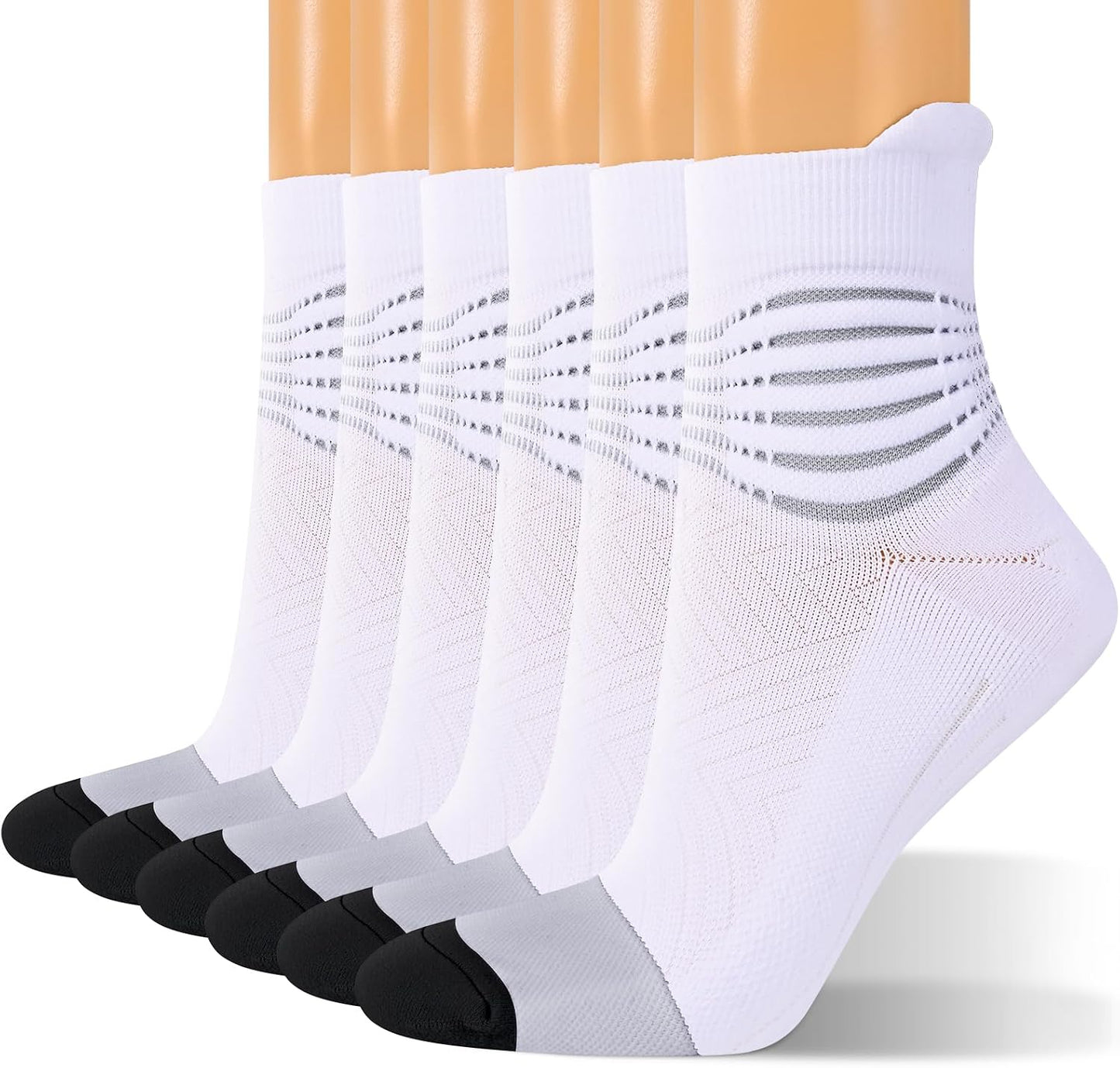 IRAMY Compression Ankle Support Socks Women - Wicking, Cushioned Athletic, Plantar Fasciitis Relief