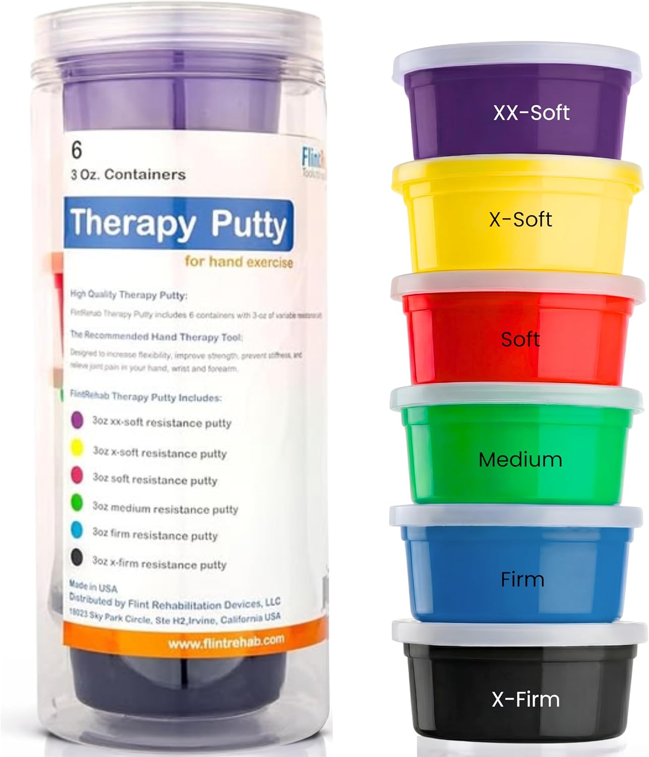FlintRehab Therapy Putty for Teens & Adults 4 Pack