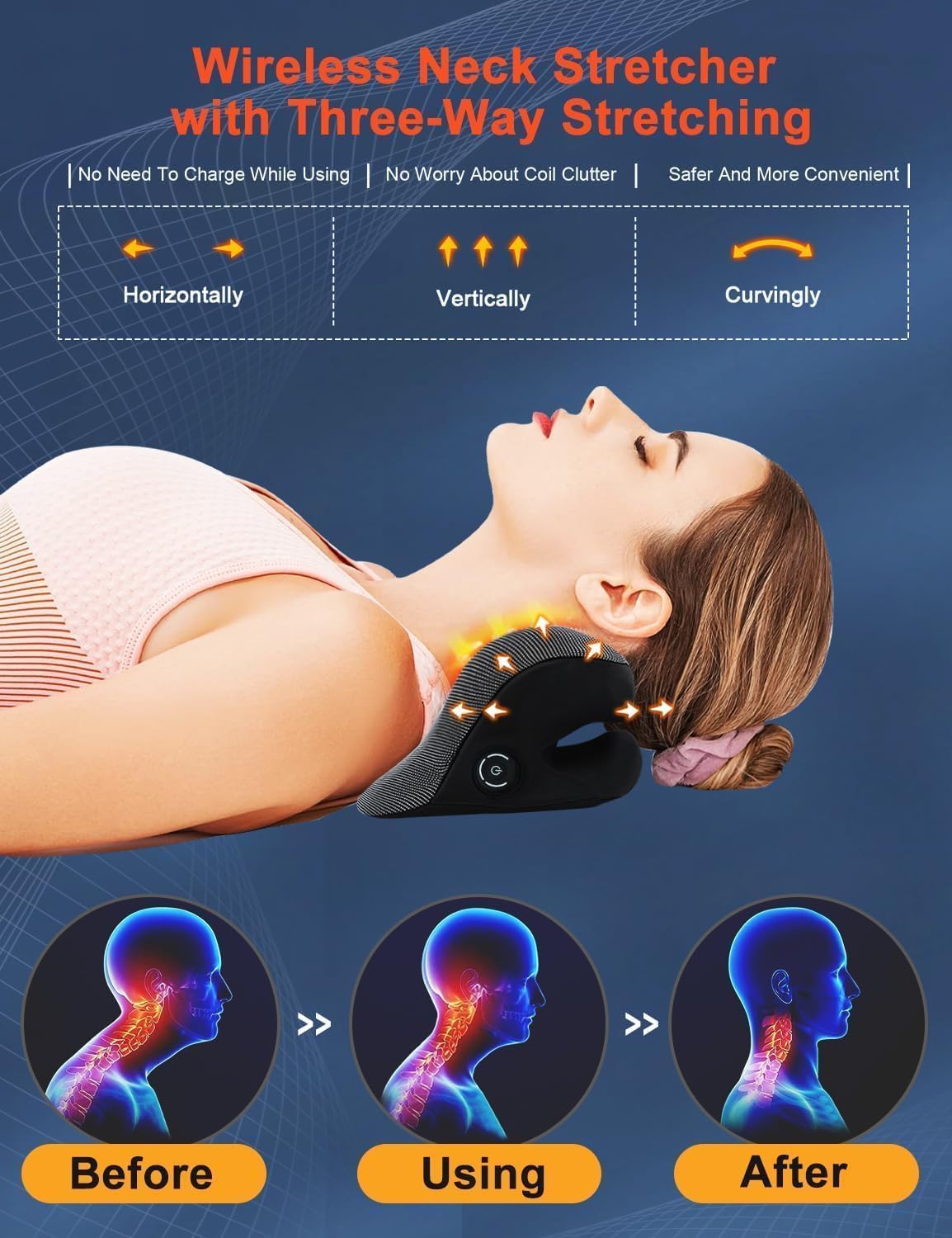 Upalled Wireless Heated Neck Stretcher for Pain Relief