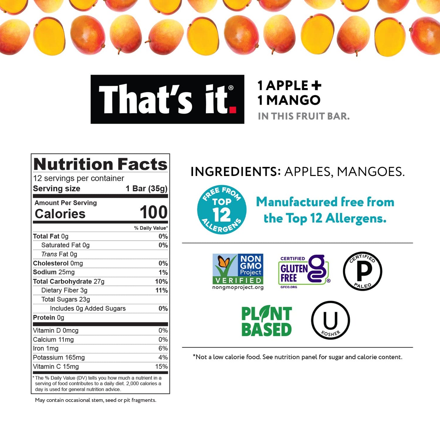 100% Natural Real Fruit Bar Variety Pack, High Fiber Vegan, Gluten Free, Non GMO, No Added Sugar, No Preservatives
