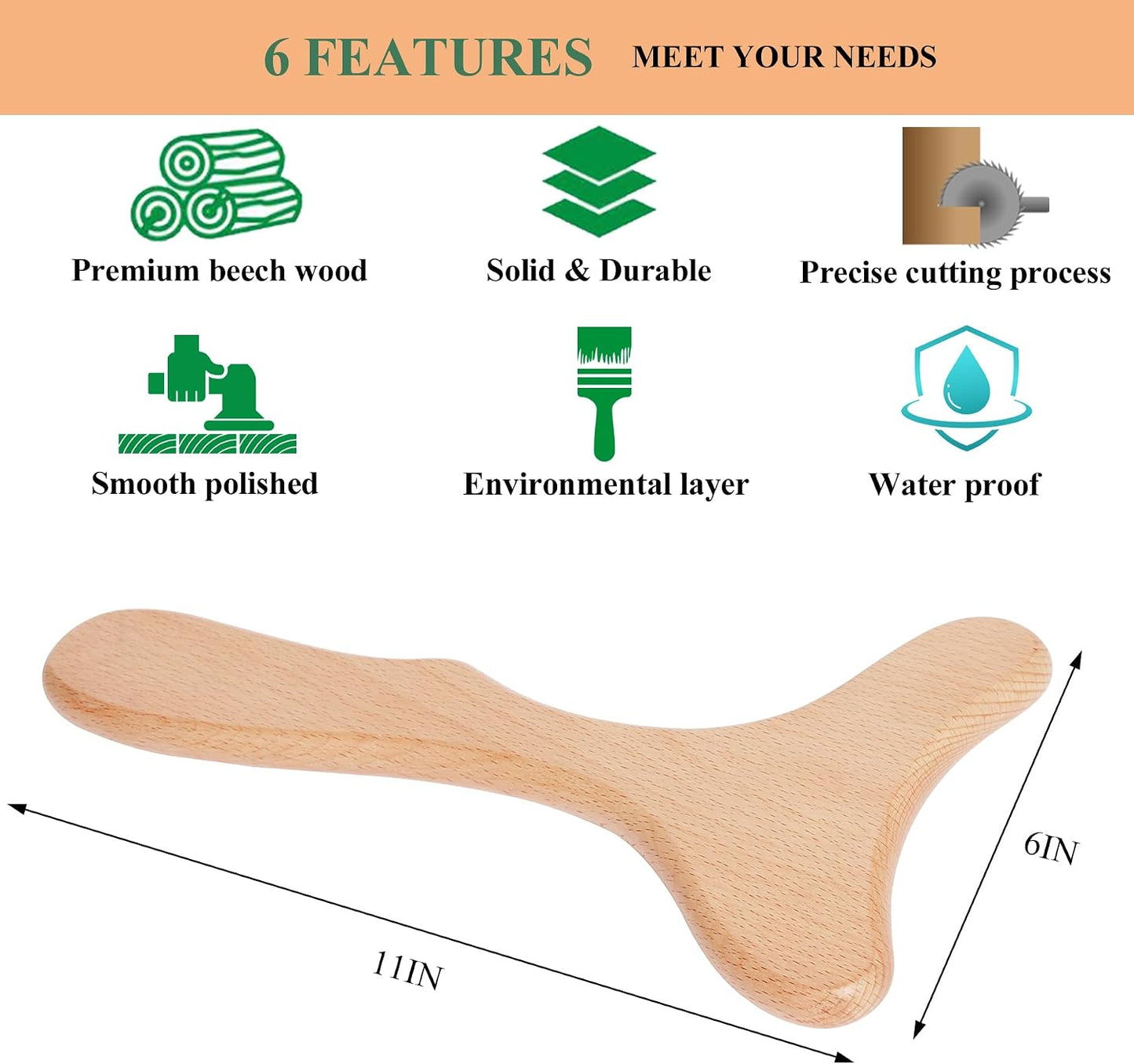 Komogir Wood Therapy Massage Tool for Lymphatic Drainage and Body Sculpting