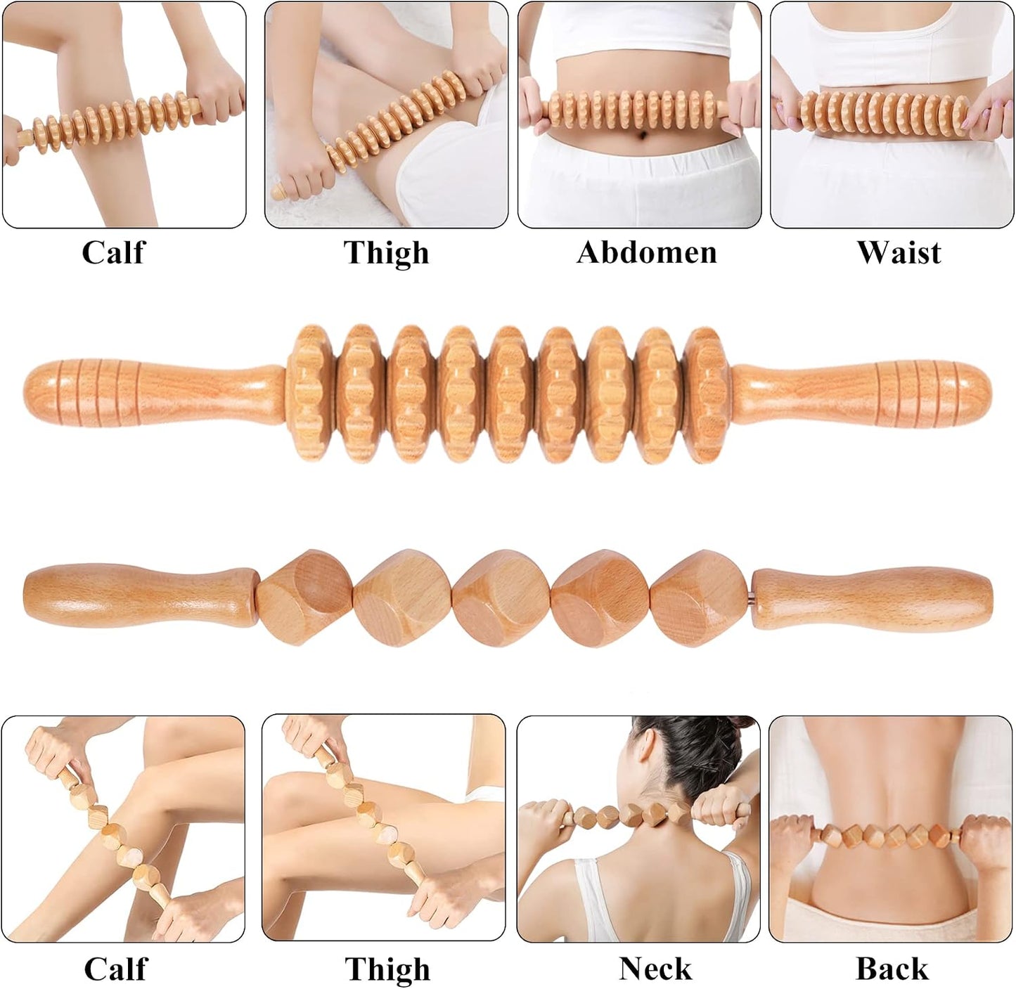 Komogir Wood Therapy Massage Tools 5-in-1 Lymphatic Drainage Massager Kit