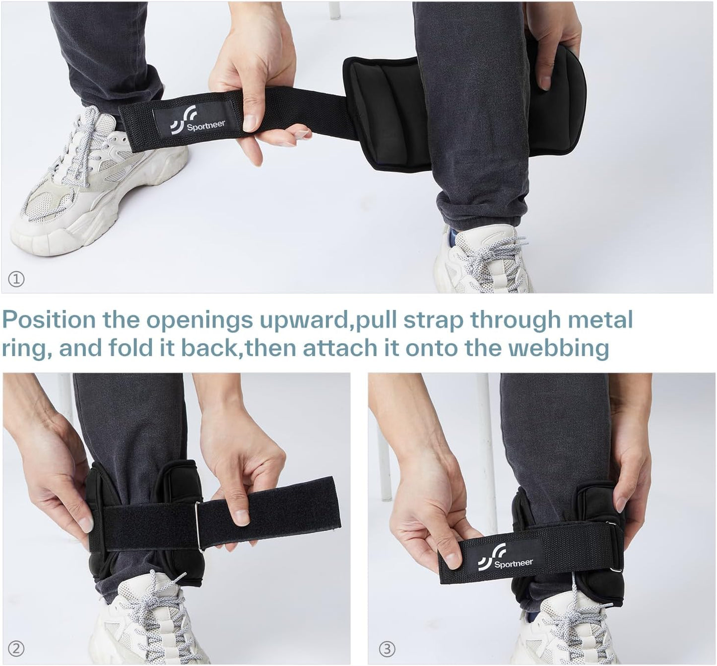 Sportneer Adjustable Ankle Weights 7 lbs - Strength Training for Yoga, Walking, Running