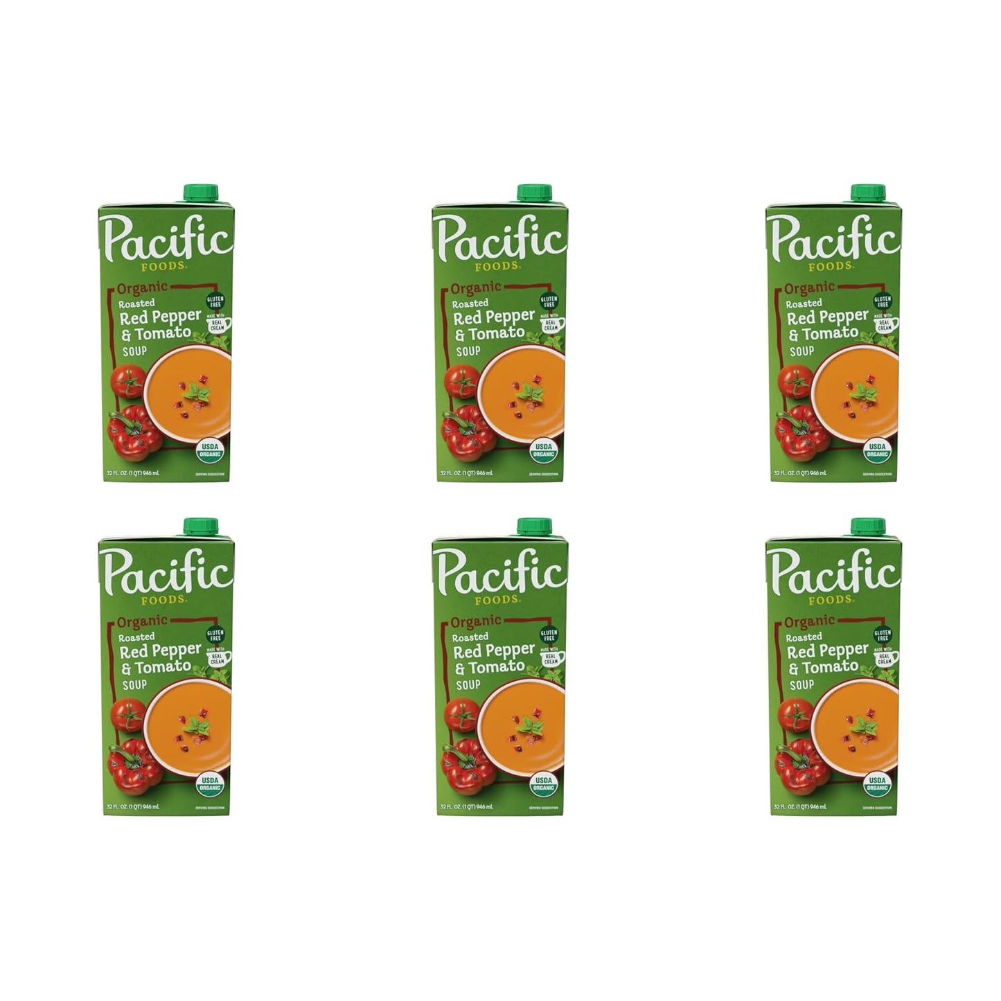 Pacific Foods Organic Creamy Roasted Pepper & Tomato Soup, 32 Fl Oz