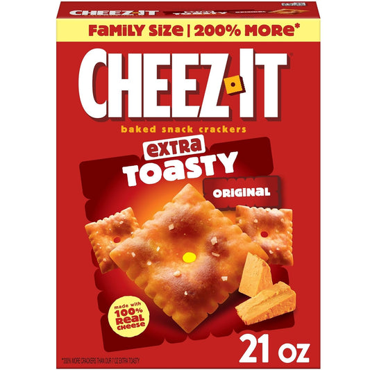 Cheez-It Extra Toasty Baked Snack Crackers Family Size 21oz Box