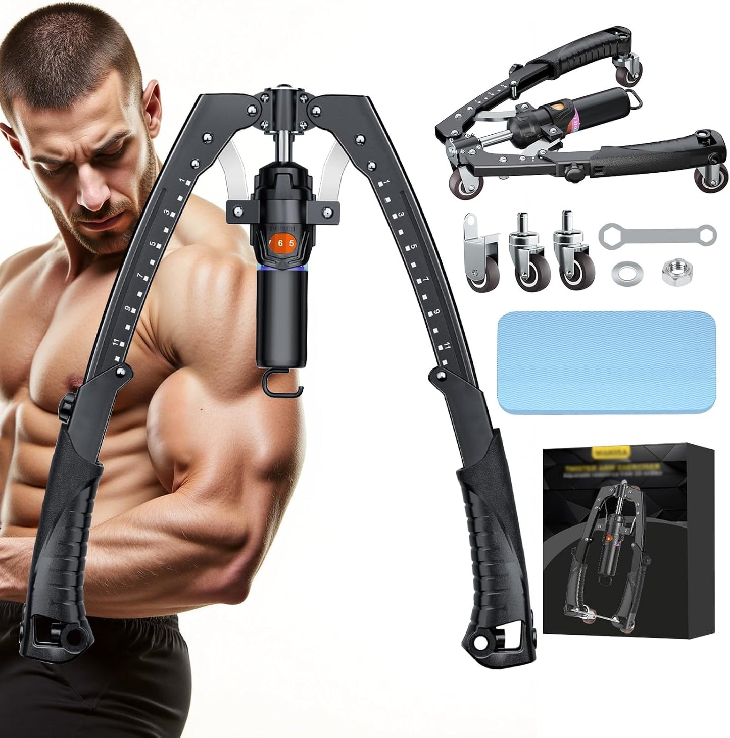 Adjustable Twister Arm Trainer - 3-in-1 Hydraulic Power Chest Workout Equipment