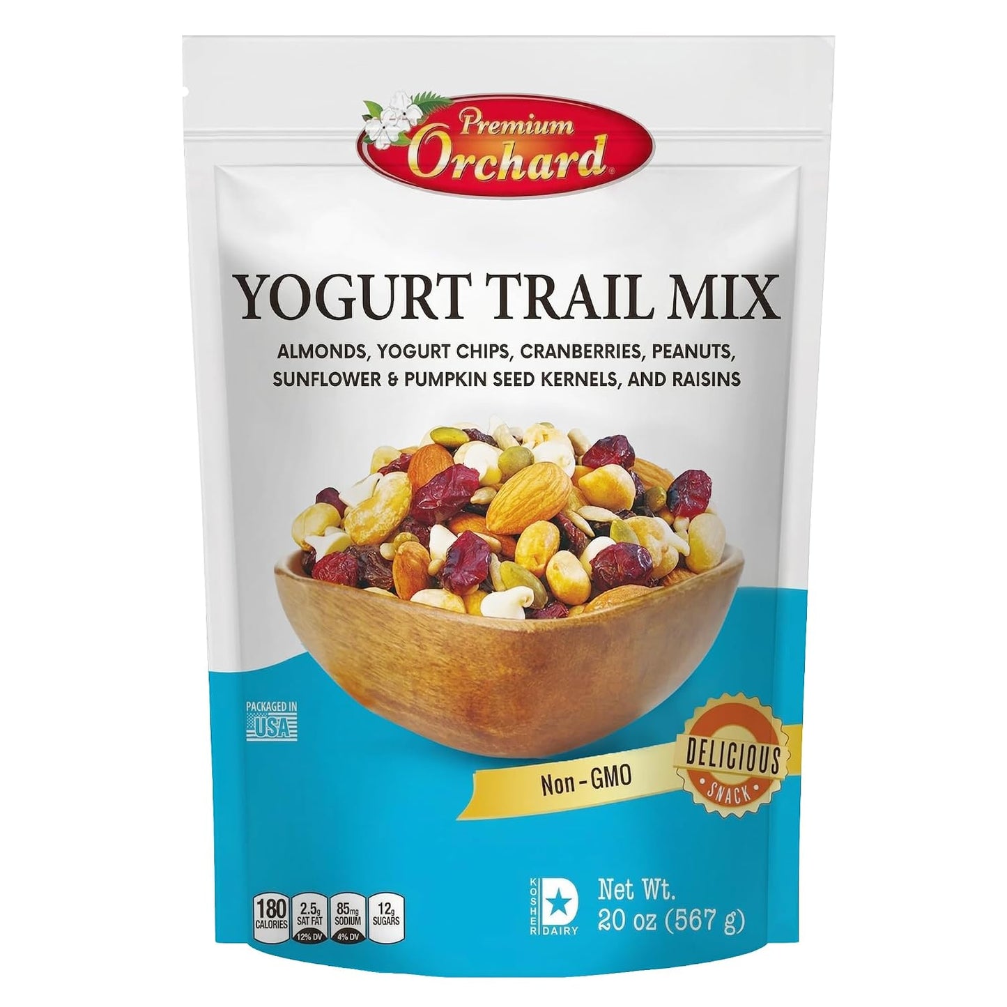 Premium Orchard Fruit Nut Mix Trail Mix, 18oz, Bulk Blend of Mixed Nuts and Dried Fruit