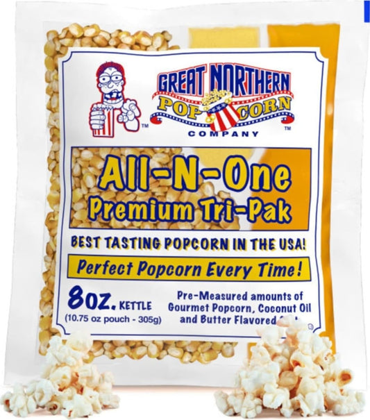 Bulk Popcorn Machine Packets with Kernels, Oil, and Salt for 24 Servings