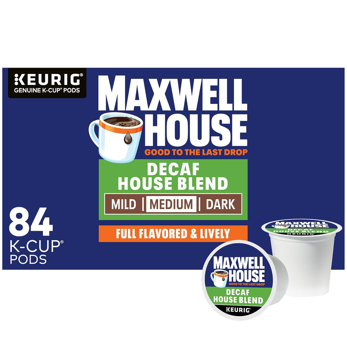 Maxwell House Decaf House Blend Medium Roast K-Cup Coffee Pods, 84-count box