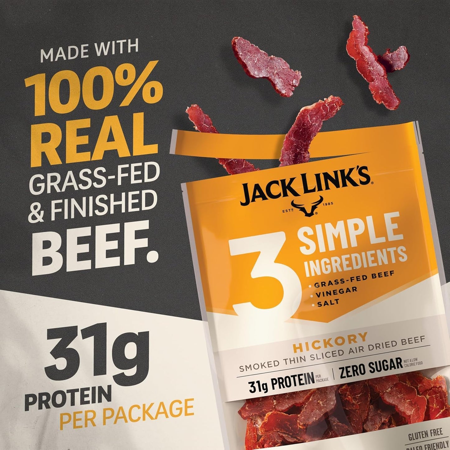 Jack Link's Air Dried Steak Slices Multipack with 3 Simple Ingredients